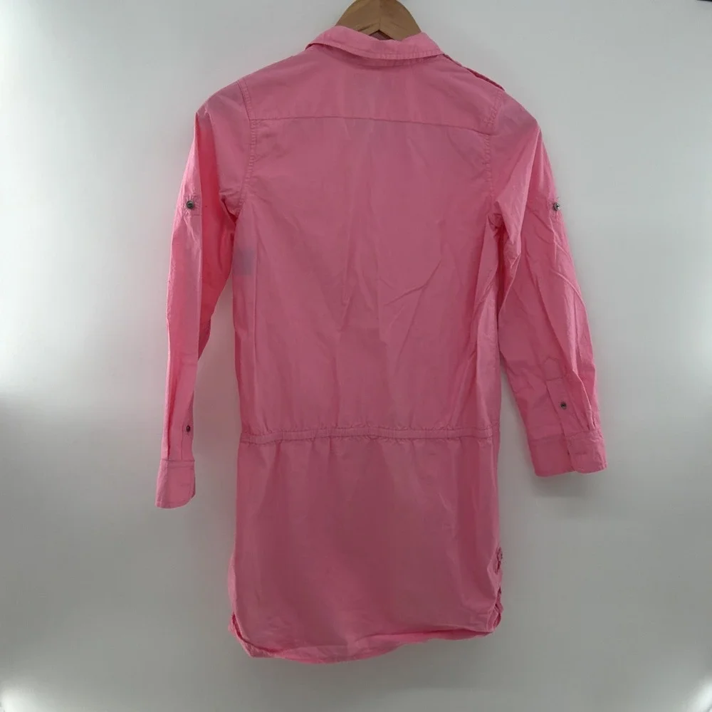 Ralph Lauren Youth/kids 100% Cotton Dress Bubblegum Pink Long Sleeve Size 12